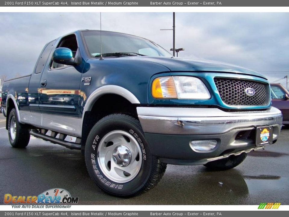 2001 Ford F150 XLT SuperCab 4x4 Island Blue Metallic / Medium Graphite Photo #23