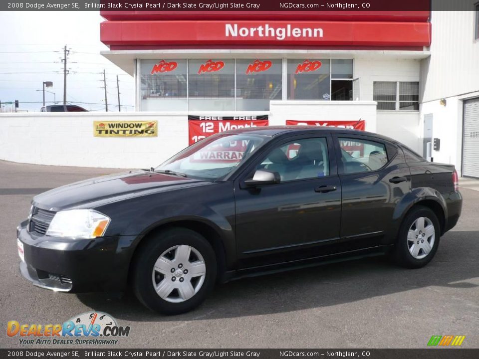 2008 Dodge Avenger SE Brilliant Black Crystal Pearl / Dark Slate Gray/Light Slate Gray Photo #1