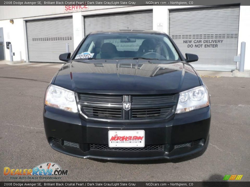 2008 Dodge Avenger SE Brilliant Black Crystal Pearl / Dark Slate Gray/Light Slate Gray Photo #2