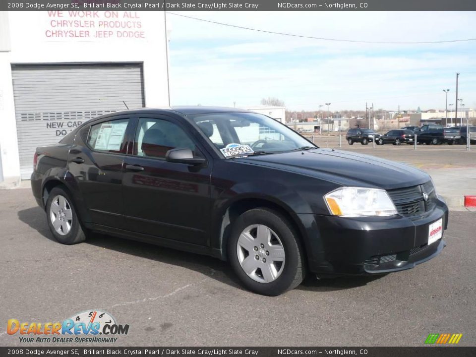 2008 Dodge Avenger SE Brilliant Black Crystal Pearl / Dark Slate Gray/Light Slate Gray Photo #3