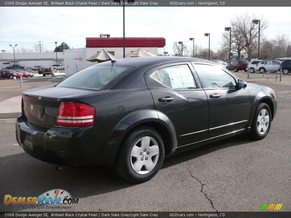 2008 Dodge Avenger SE Brilliant Black Crystal Pearl / Dark Slate Gray/Light Slate Gray Photo #4