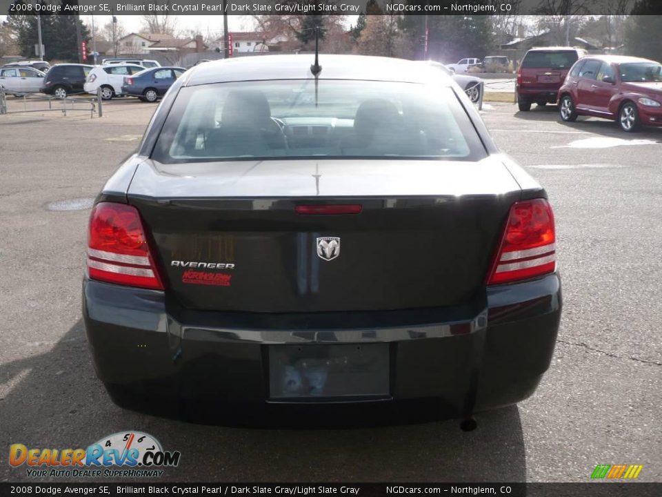 2008 Dodge Avenger SE Brilliant Black Crystal Pearl / Dark Slate Gray/Light Slate Gray Photo #5