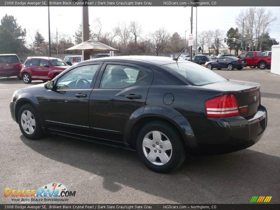 2008 Dodge Avenger SE Brilliant Black Crystal Pearl / Dark Slate Gray/Light Slate Gray Photo #6