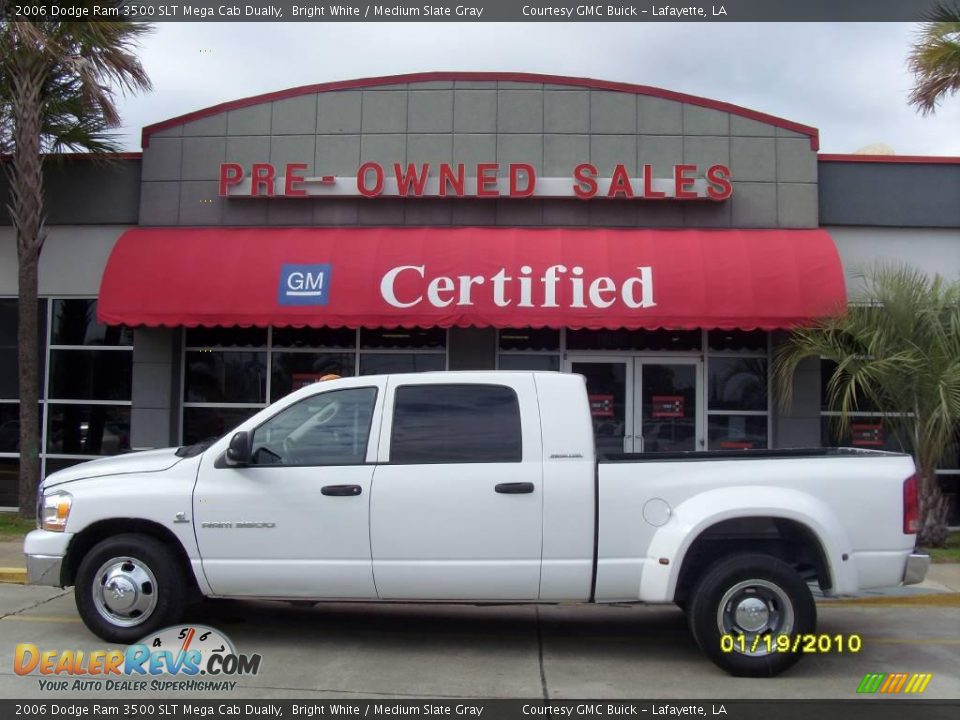 2006 Dodge Ram 3500 SLT Mega Cab Dually Bright White / Medium Slate Gray Photo #1