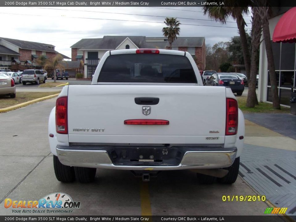 2006 Dodge Ram 3500 SLT Mega Cab Dually Bright White / Medium Slate Gray Photo #2