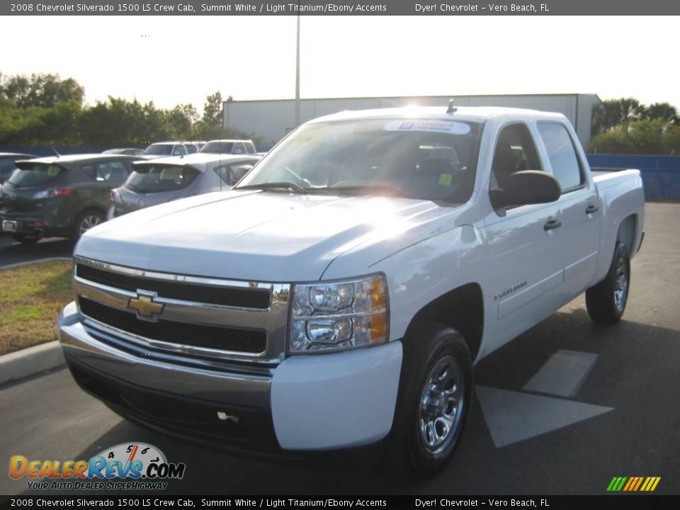2008 Chevrolet Silverado 1500 LS Crew Cab Summit White / Light Titanium/Ebony Accents Photo #1