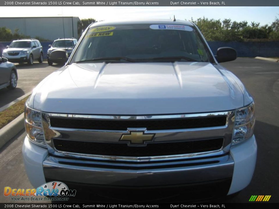 2008 Chevrolet Silverado 1500 LS Crew Cab Summit White / Light Titanium/Ebony Accents Photo #2