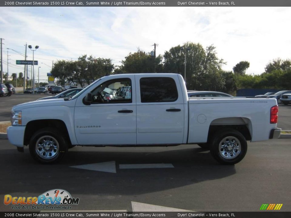 2008 Chevrolet Silverado 1500 LS Crew Cab Summit White / Light Titanium/Ebony Accents Photo #3