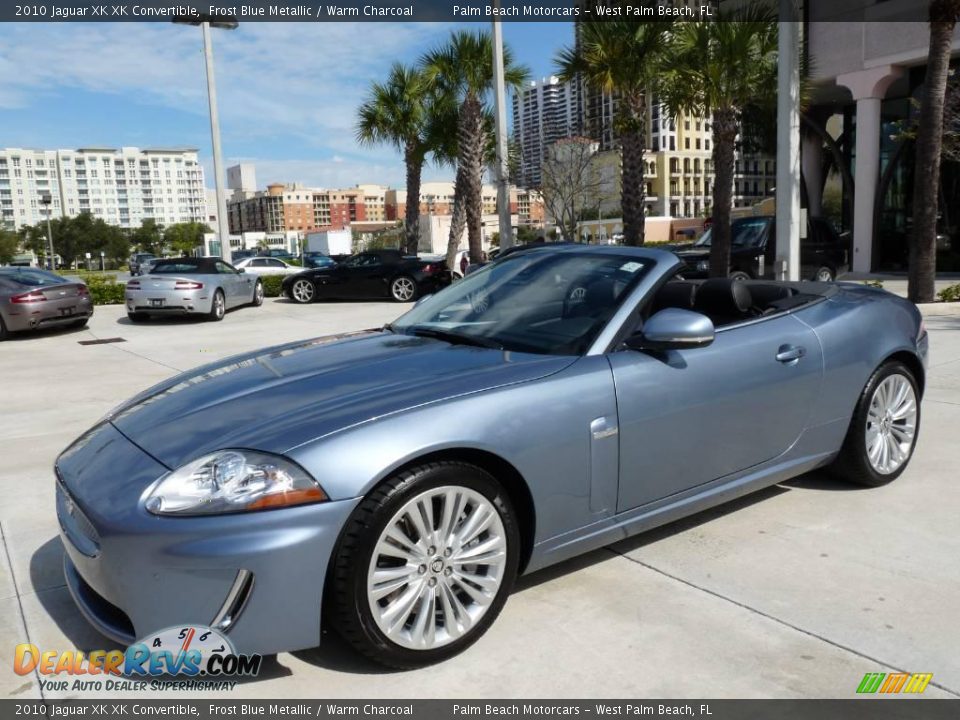 2010 Jaguar XK XK Convertible Frost Blue Metallic / Warm Charcoal Photo #1