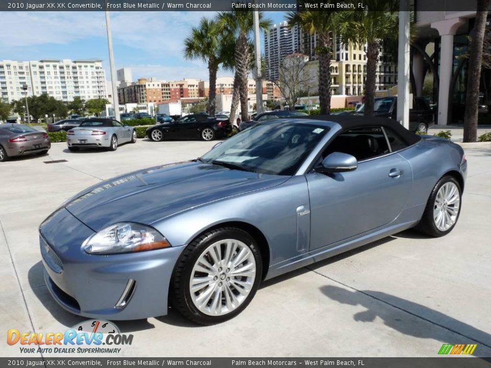 2010 Jaguar XK XK Convertible Frost Blue Metallic / Warm Charcoal Photo #6