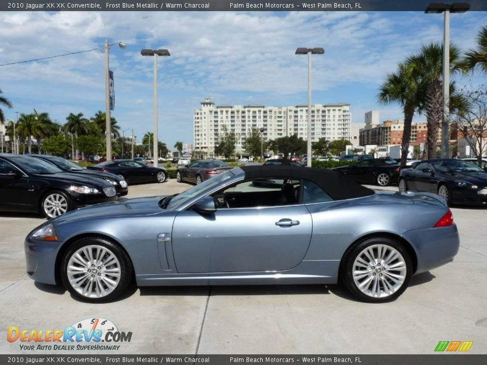 2010 Jaguar XK XK Convertible Frost Blue Metallic / Warm Charcoal Photo #7