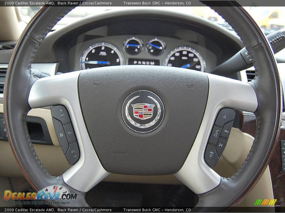 2009 Cadillac Escalade AWD Black Raven / Cocoa/Cashmere Photo #14