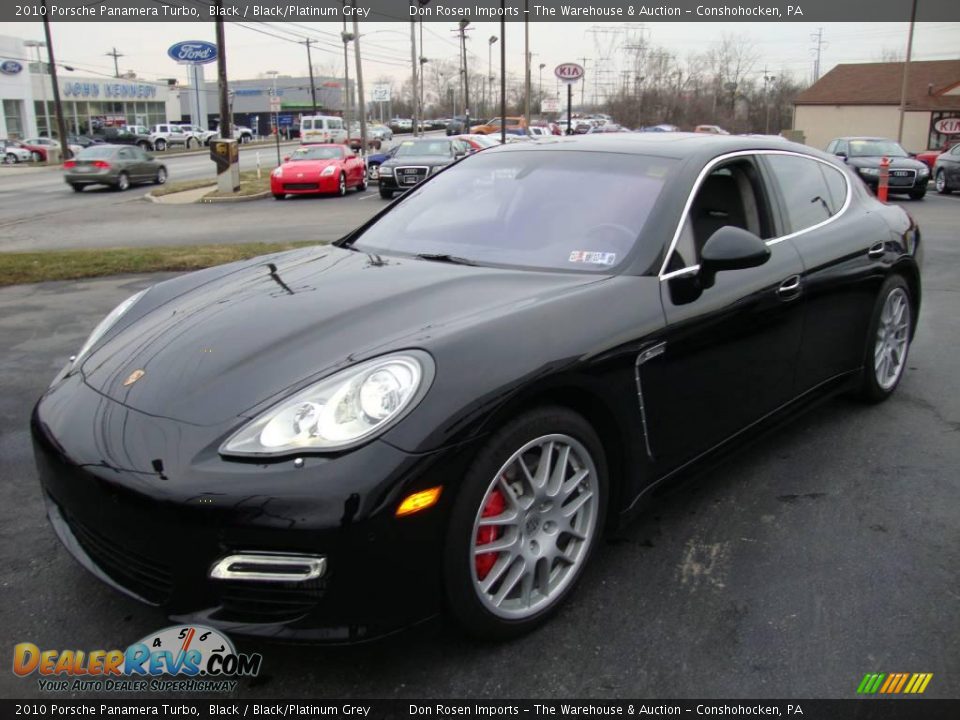 2010 Porsche Panamera Turbo Black / Black/Platinum Grey Photo #1