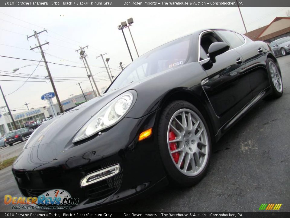 2010 Porsche Panamera Turbo Black / Black/Platinum Grey Photo #2
