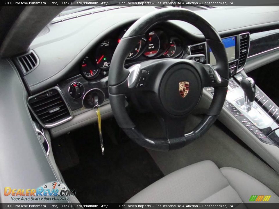 2010 Porsche Panamera Turbo Black / Black/Platinum Grey Photo #11