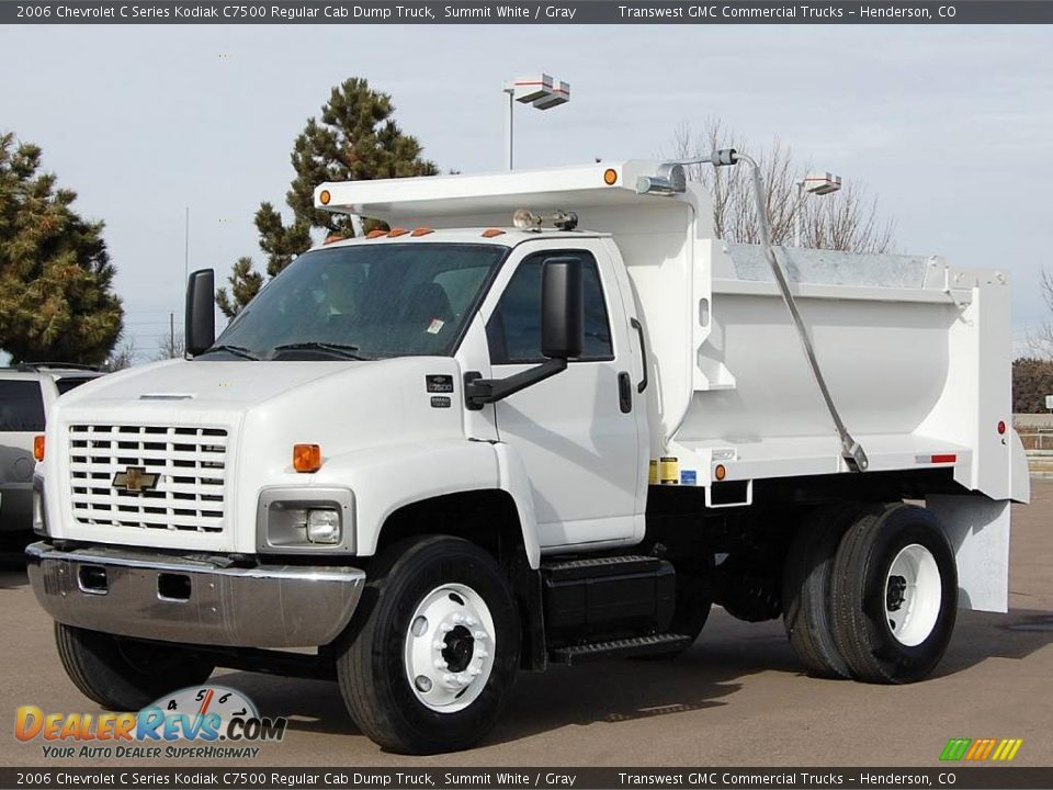 2006 Chevrolet C Series Kodiak C7500 Regular Cab Dump Truck Summit White / Gray Photo #3