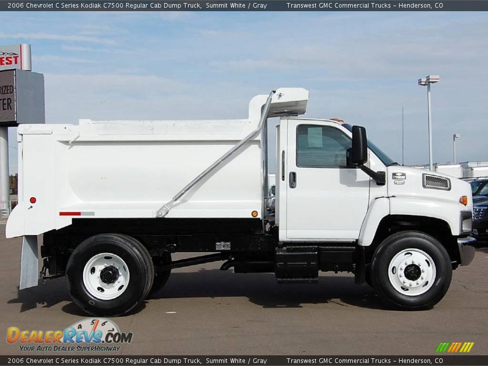 2006 Chevrolet C Series Kodiak C7500 Regular Cab Dump Truck Summit White / Gray Photo #8