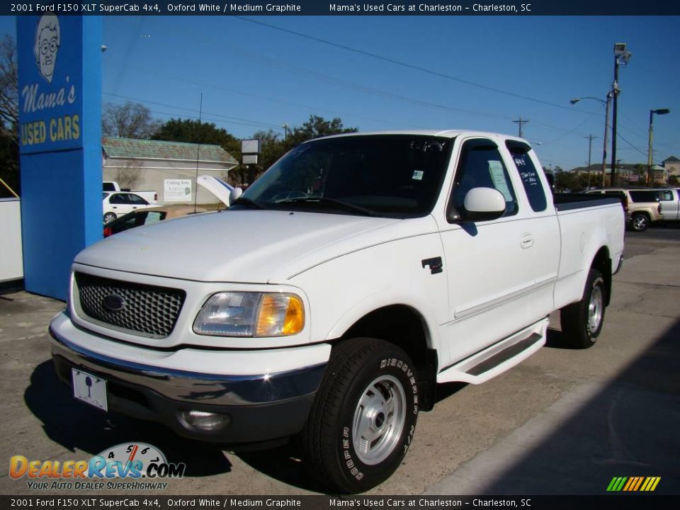 2001 Ford F150 XLT SuperCab 4x4 Oxford White / Medium Graphite Photo #4
