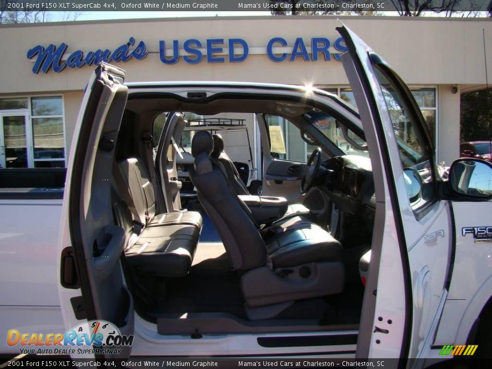 2001 Ford F150 XLT SuperCab 4x4 Oxford White / Medium Graphite Photo #15