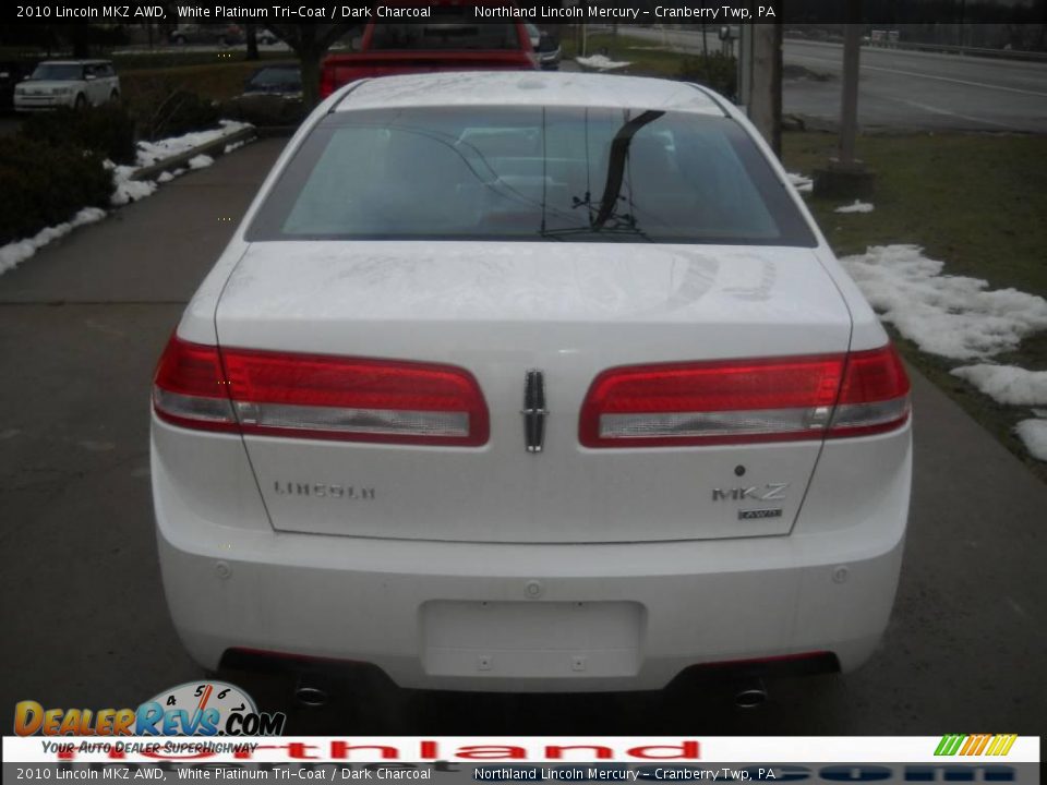 2010 Lincoln MKZ AWD White Platinum Tri-Coat / Dark Charcoal Photo #3