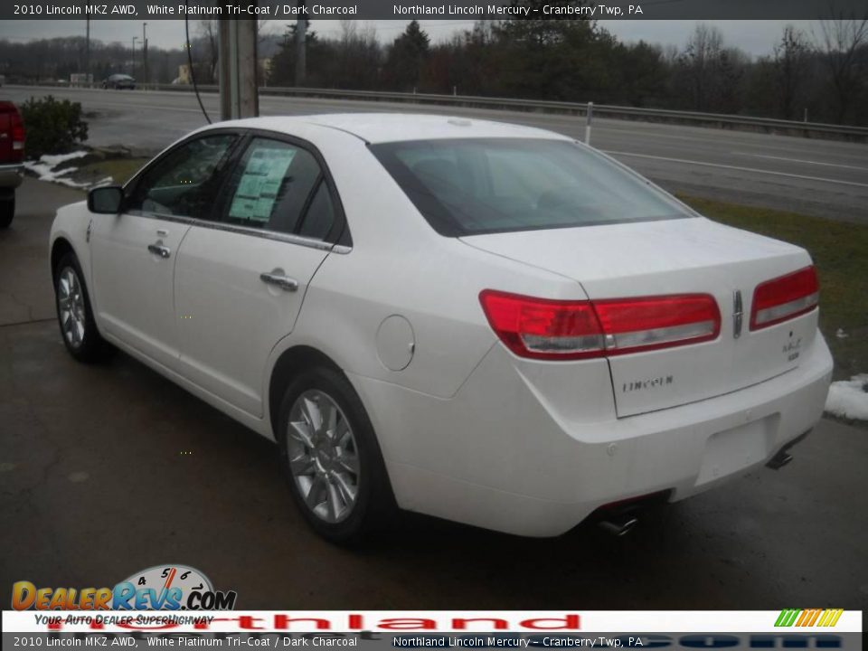 2010 Lincoln MKZ AWD White Platinum Tri-Coat / Dark Charcoal Photo #4