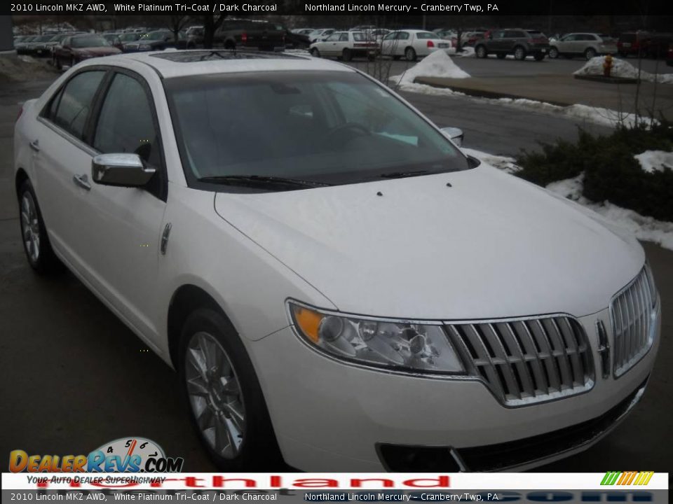 2010 Lincoln MKZ AWD White Platinum Tri-Coat / Dark Charcoal Photo #14