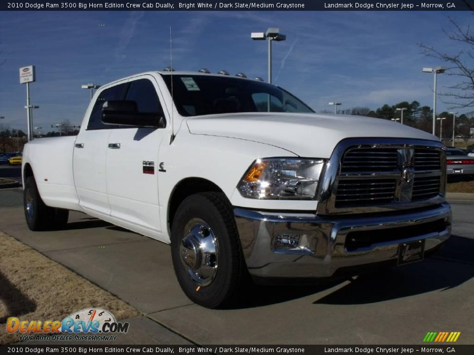 2010 Dodge Ram 3500 Big Horn Edition Crew Cab Dually Bright White / Dark Slate/Medium Graystone Photo #4