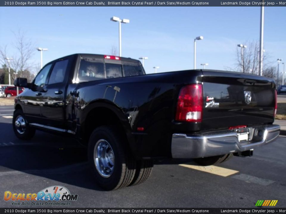 2010 Dodge Ram 3500 Big Horn Edition Crew Cab Dually Brilliant Black Crystal Pearl / Dark Slate/Medium Graystone Photo #2