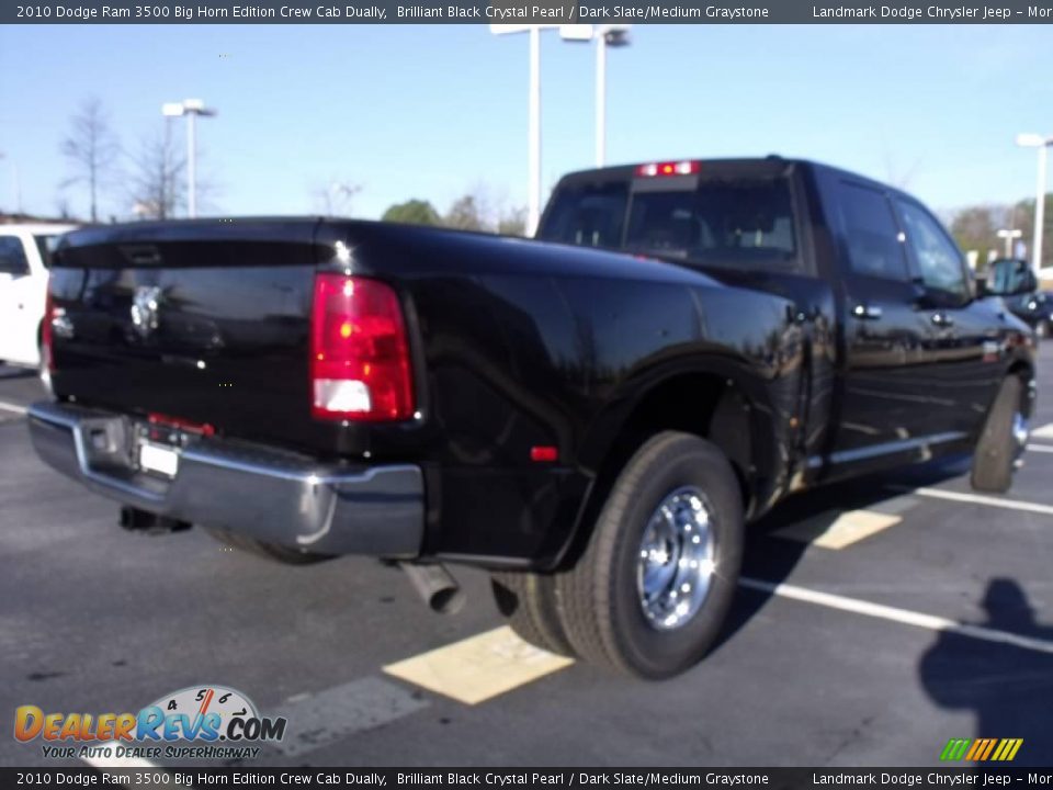 2010 Dodge Ram 3500 Big Horn Edition Crew Cab Dually Brilliant Black Crystal Pearl / Dark Slate/Medium Graystone Photo #3