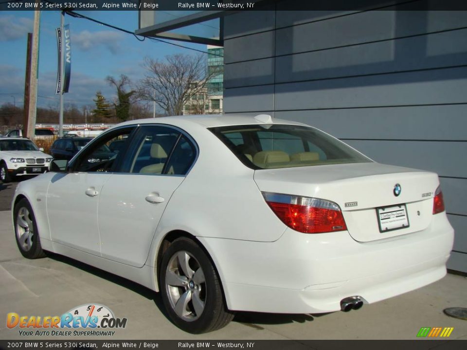 2007 BMW 5 Series 530i Sedan Alpine White / Beige Photo #4