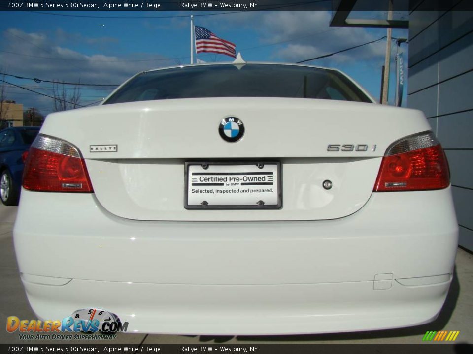 2007 BMW 5 Series 530i Sedan Alpine White / Beige Photo #5