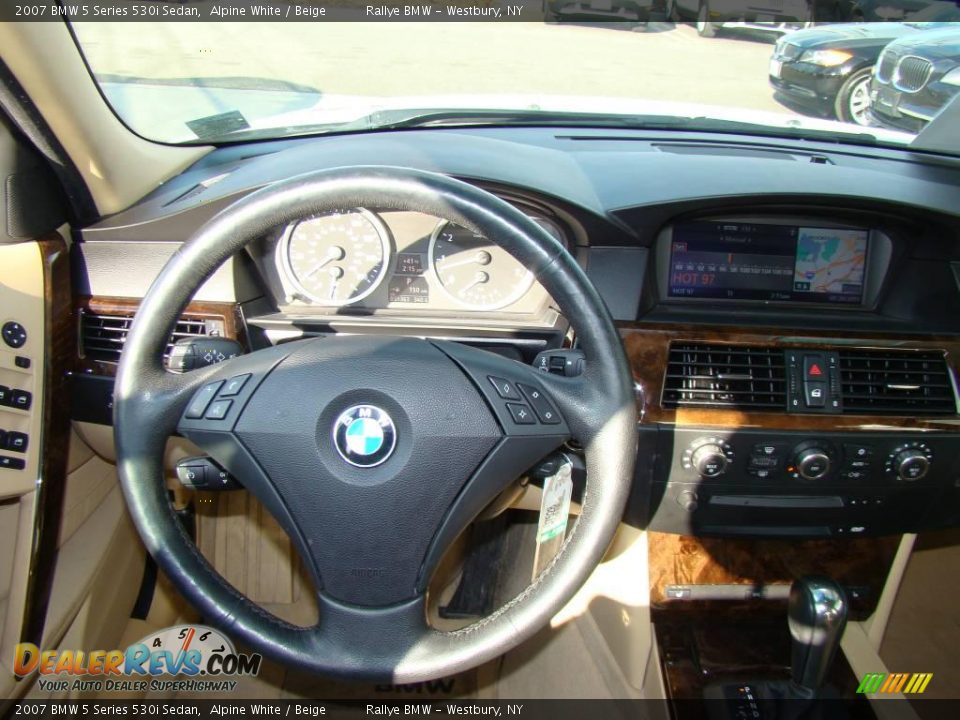 2007 BMW 5 Series 530i Sedan Alpine White / Beige Photo #10