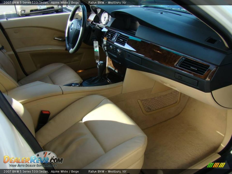 2007 BMW 5 Series 530i Sedan Alpine White / Beige Photo #11