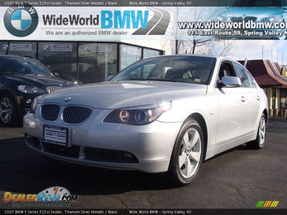 2007 BMW 5 Series 525xi Sedan Titanium Silver Metallic / Black Photo #1