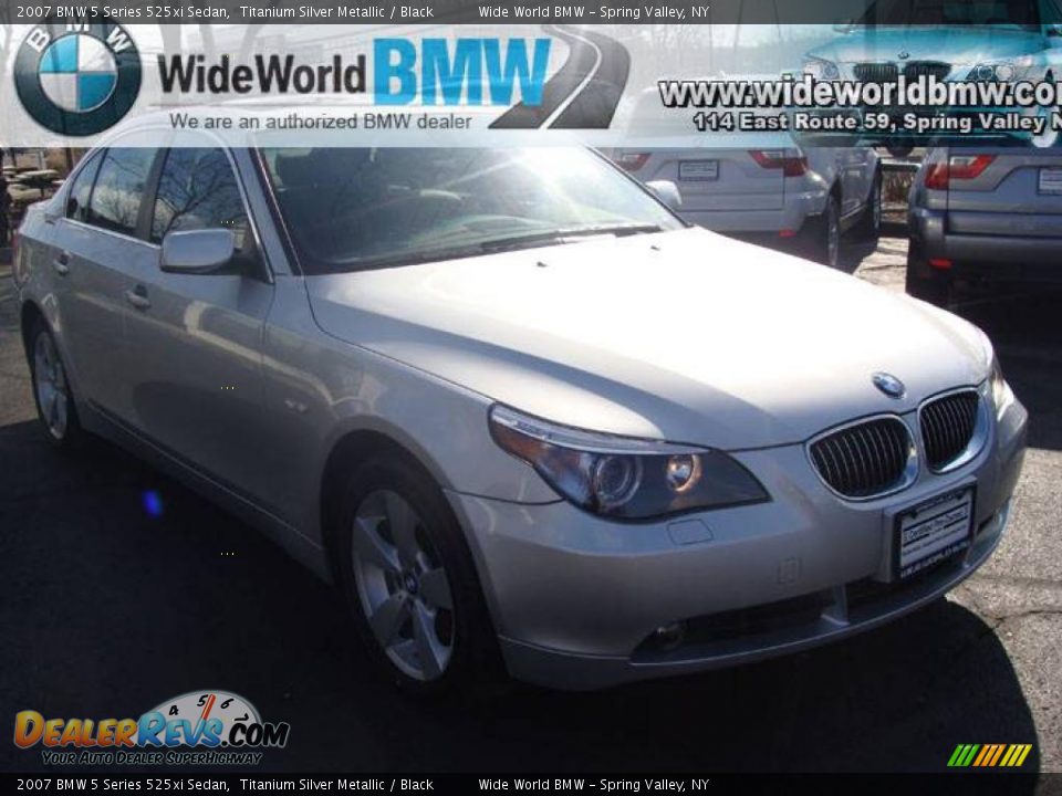 2007 BMW 5 Series 525xi Sedan Titanium Silver Metallic / Black Photo #3