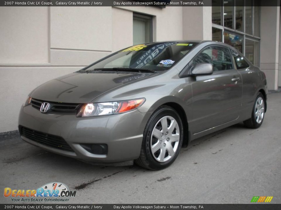 2007 Honda Civic LX Coupe Galaxy Gray Metallic / Ivory Photo #2