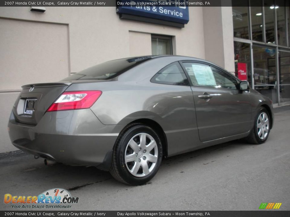 2007 Honda Civic LX Coupe Galaxy Gray Metallic / Ivory Photo #3