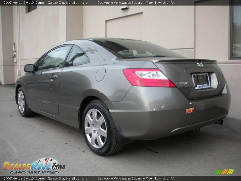 2007 Honda Civic LX Coupe Galaxy Gray Metallic / Ivory Photo #4