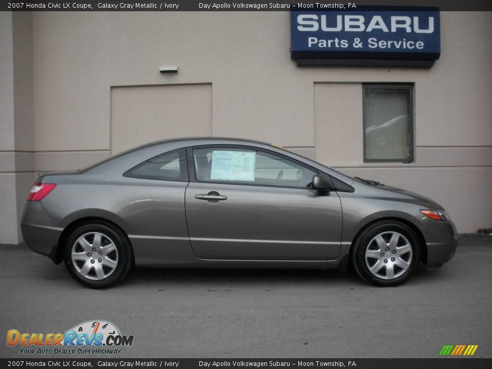 2007 Honda Civic LX Coupe Galaxy Gray Metallic / Ivory Photo #5