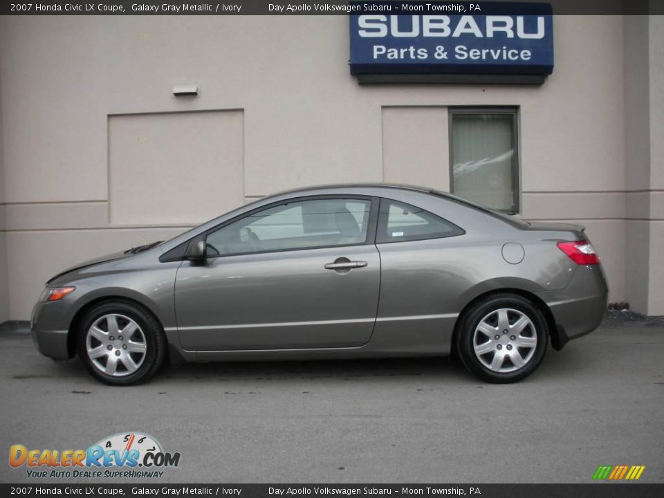 2007 Honda Civic LX Coupe Galaxy Gray Metallic / Ivory Photo #6