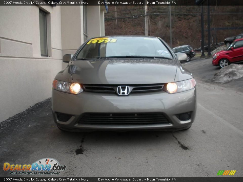 2007 Honda Civic LX Coupe Galaxy Gray Metallic / Ivory Photo #7