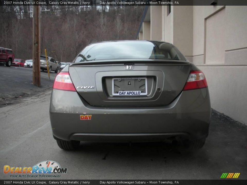 2007 Honda Civic LX Coupe Galaxy Gray Metallic / Ivory Photo #8