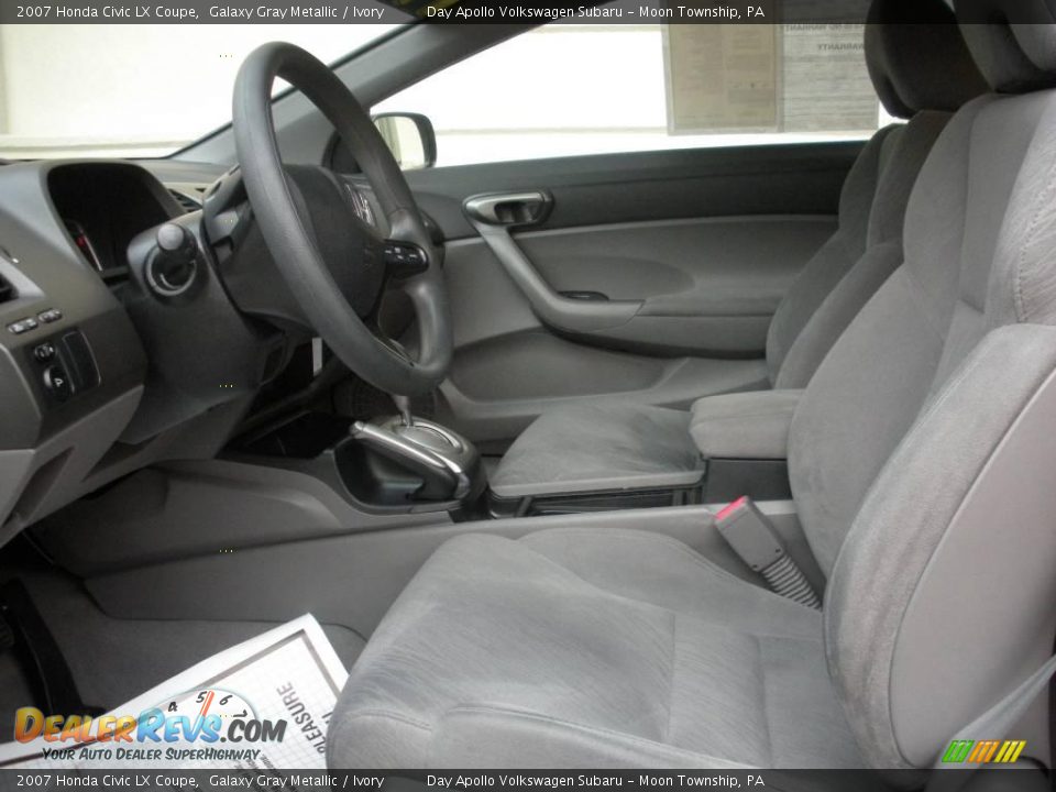 2007 Honda Civic LX Coupe Galaxy Gray Metallic / Ivory Photo #9