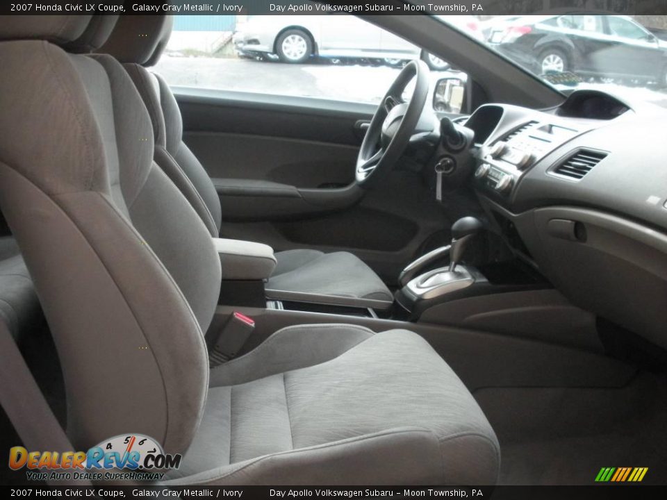2007 Honda Civic LX Coupe Galaxy Gray Metallic / Ivory Photo #10