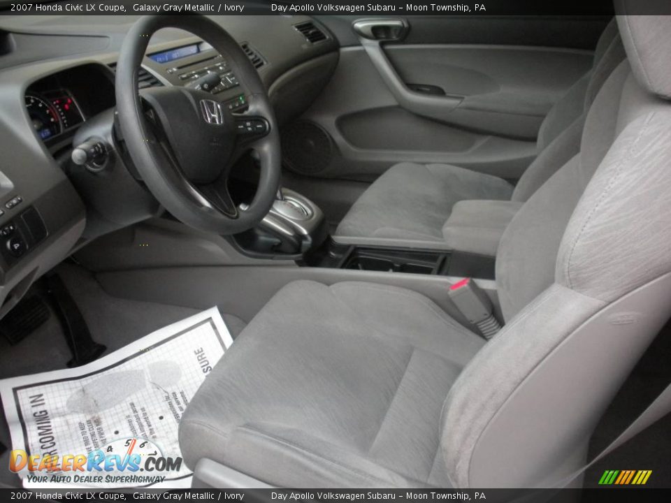 2007 Honda Civic LX Coupe Galaxy Gray Metallic / Ivory Photo #12