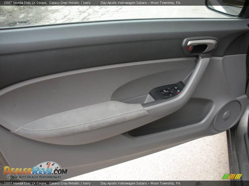 2007 Honda Civic LX Coupe Galaxy Gray Metallic / Ivory Photo #14