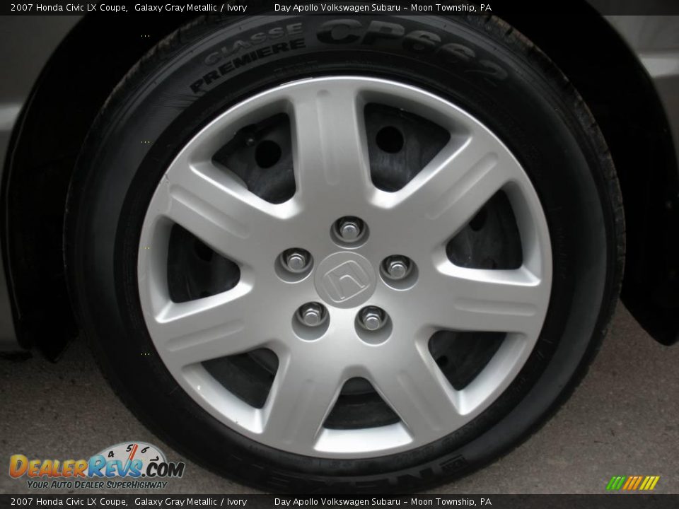 2007 Honda Civic LX Coupe Galaxy Gray Metallic / Ivory Photo #16