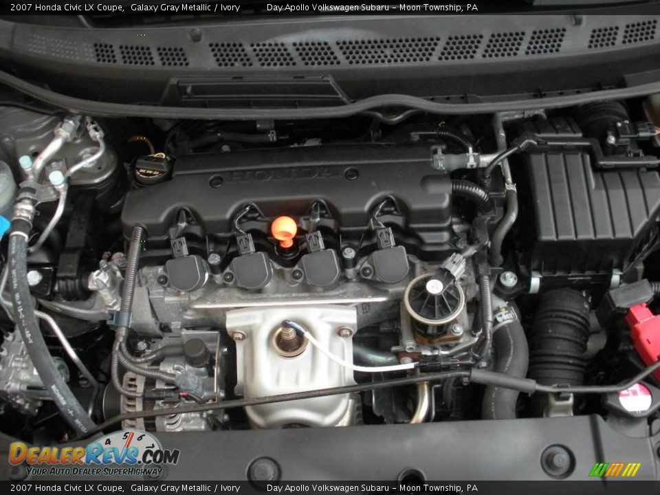 2007 Honda Civic LX Coupe Galaxy Gray Metallic / Ivory Photo #17