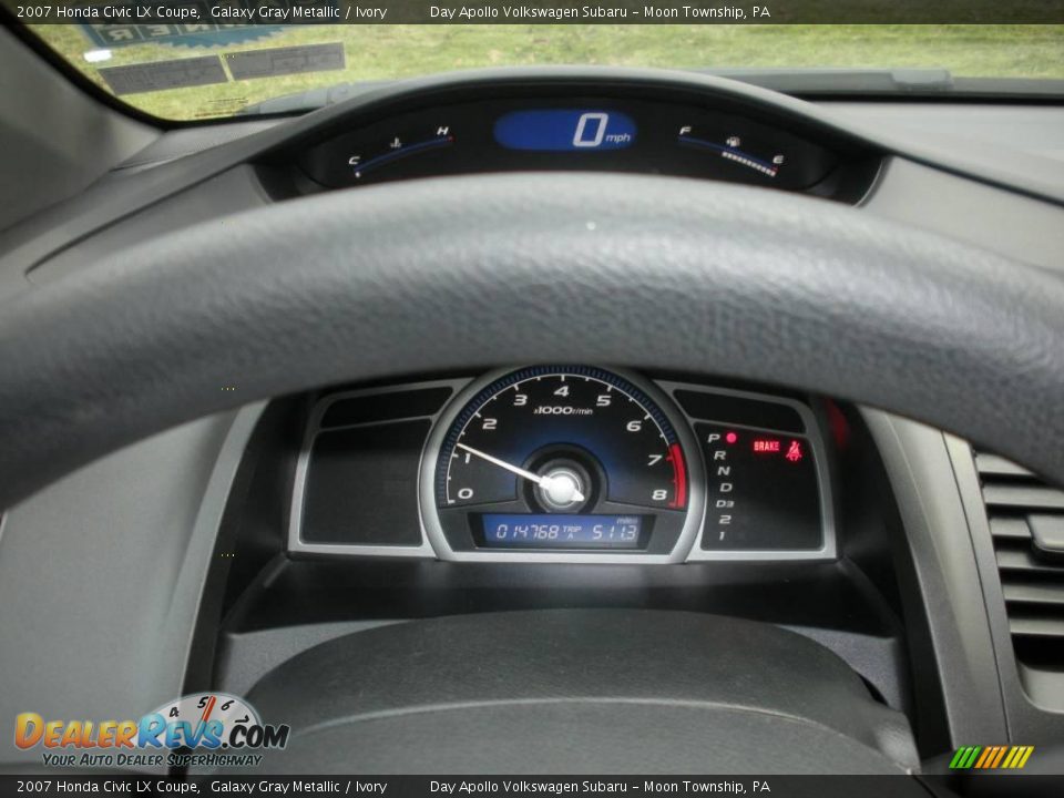 2007 Honda Civic LX Coupe Galaxy Gray Metallic / Ivory Photo #18