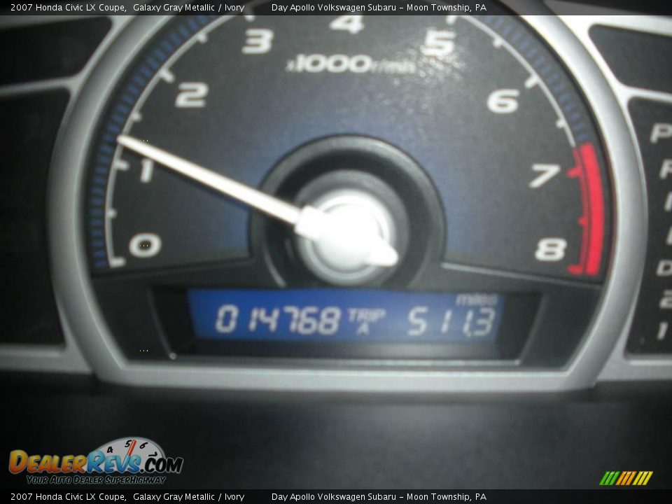 2007 Honda Civic LX Coupe Galaxy Gray Metallic / Ivory Photo #19